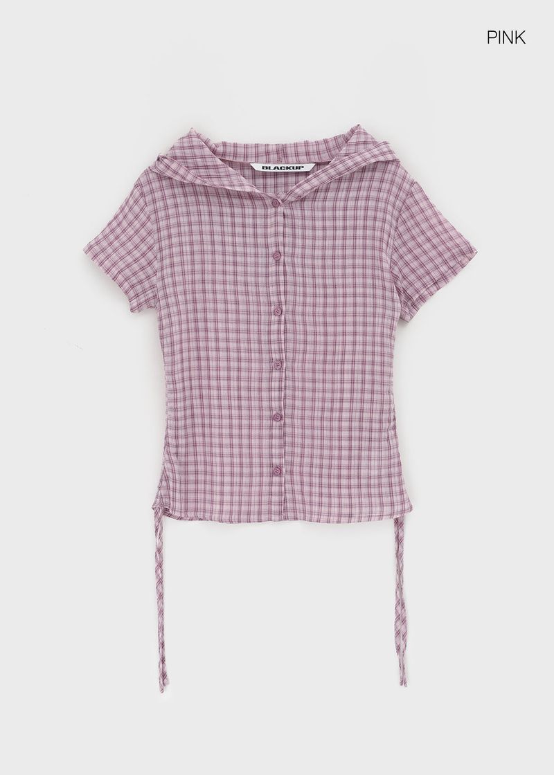 [MADE] Penco Check String Hooded Shirt