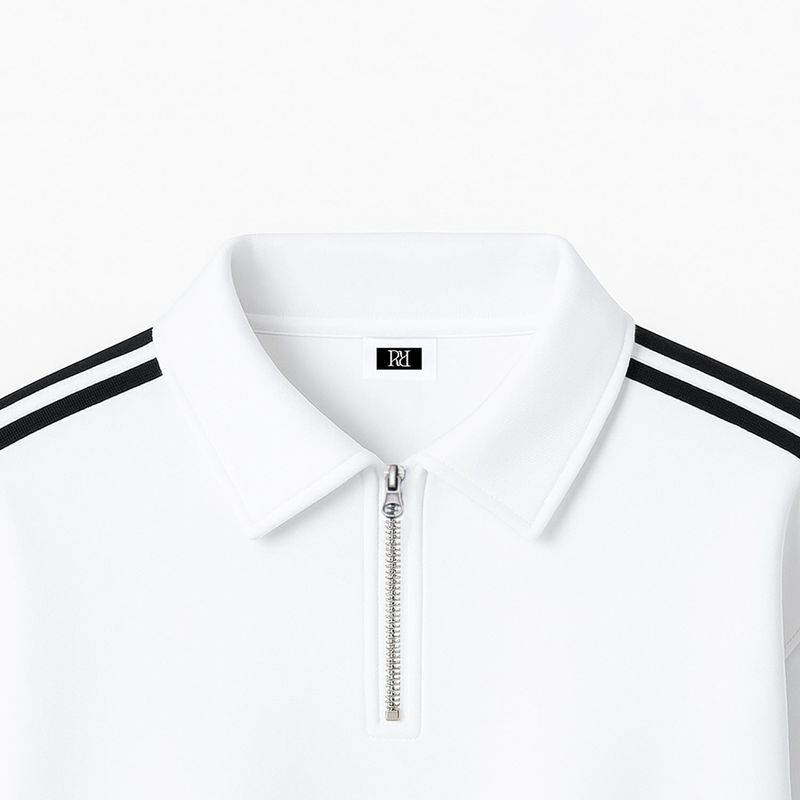 ROF ESSENTIAL SPORTY TRACK HALF ZIP OVER FIT SWEATSHIRT (2color)