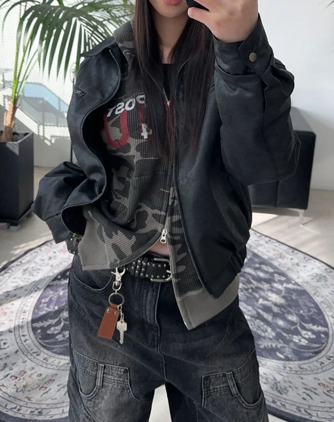 Edion Crop Leather Jacket