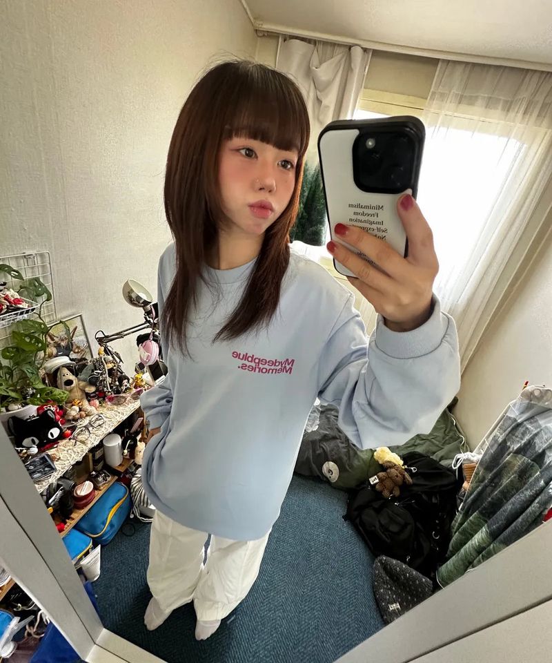 MM SYMBOL LOGO LONG SLEEVE T(SKY)
