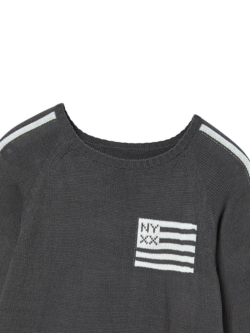 FLAG BOATNECK KNIT CHARCOAL