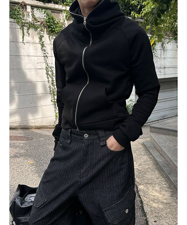 LAURANT（ロラン）の「[CROP ITEM] クロップマッスルフィットフードジップアップ(3color)（トップス）」