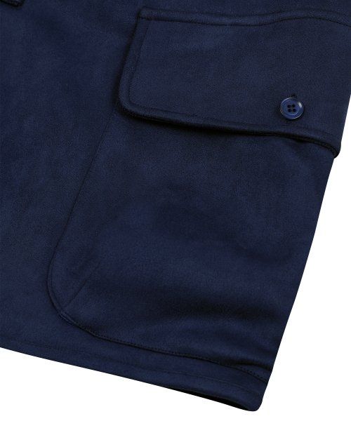 87-STAN025 [Vegan Suede] Multi-pocket Suede Best Navy