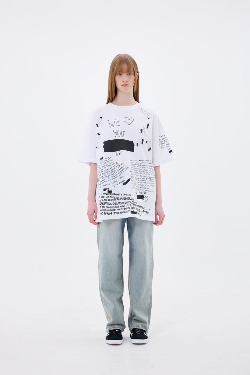 ARIKIM（アリキム）の「SCRIBBLE T-SHIRT / WHITE（Tops）」
