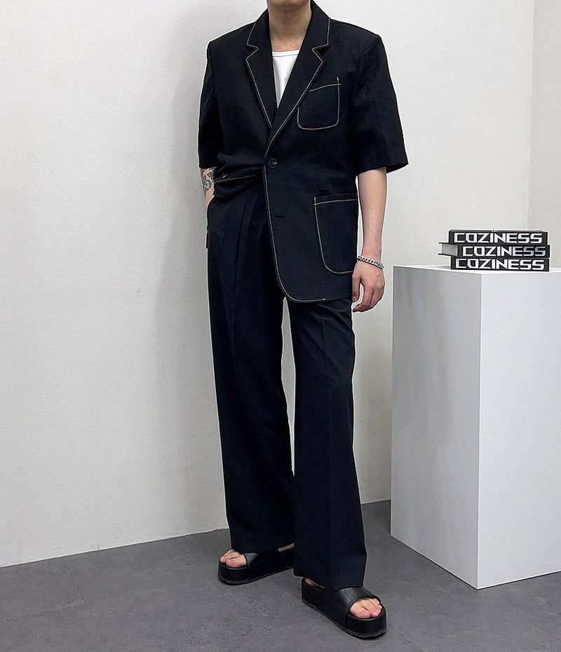 TAP Linen Stitch Short-Sleeved Jacket