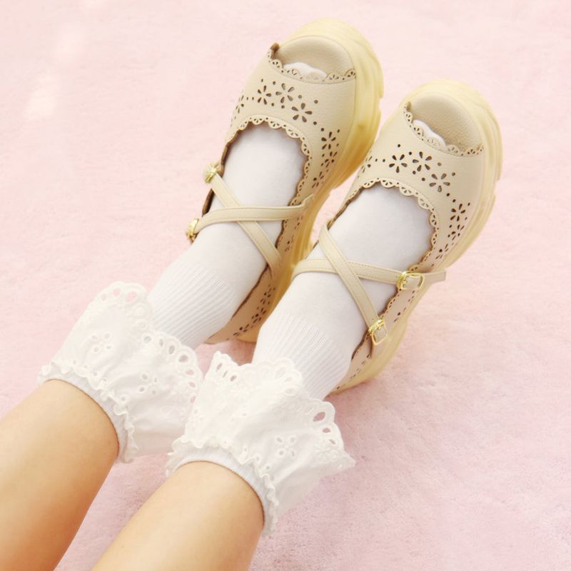 cotton lace socks (3colors)