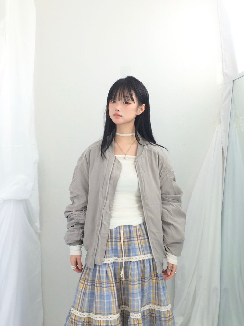 Hazel latte checkered skirt