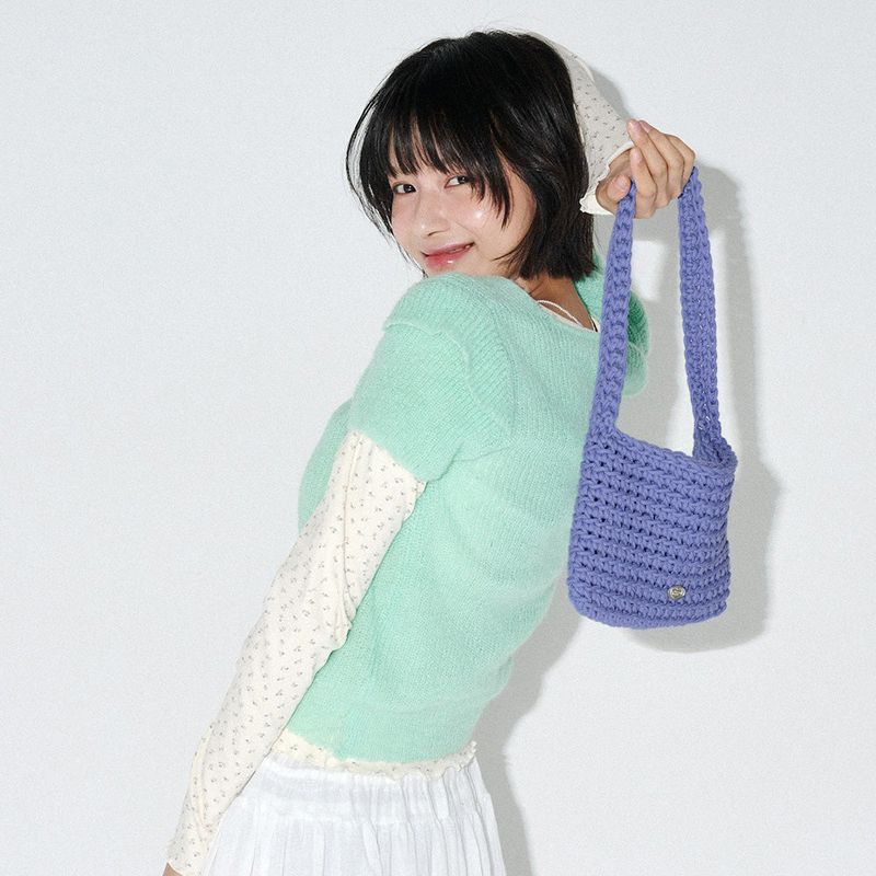 mellotory(メロートリー)の「COTTON KNITTING BAG (Blue)(Bags)」