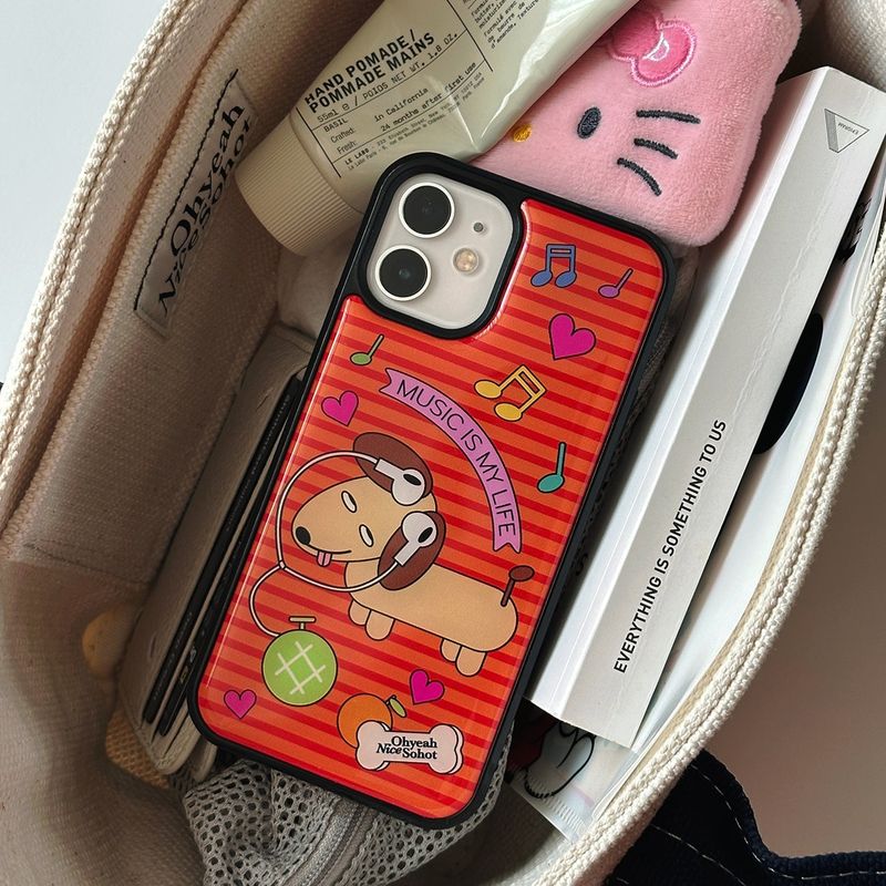 Ohyeah Nice Sohot（オナッソ）の「ミュージックパピーオレンジエポキシフォンケース（スマホグッズ/小物）」