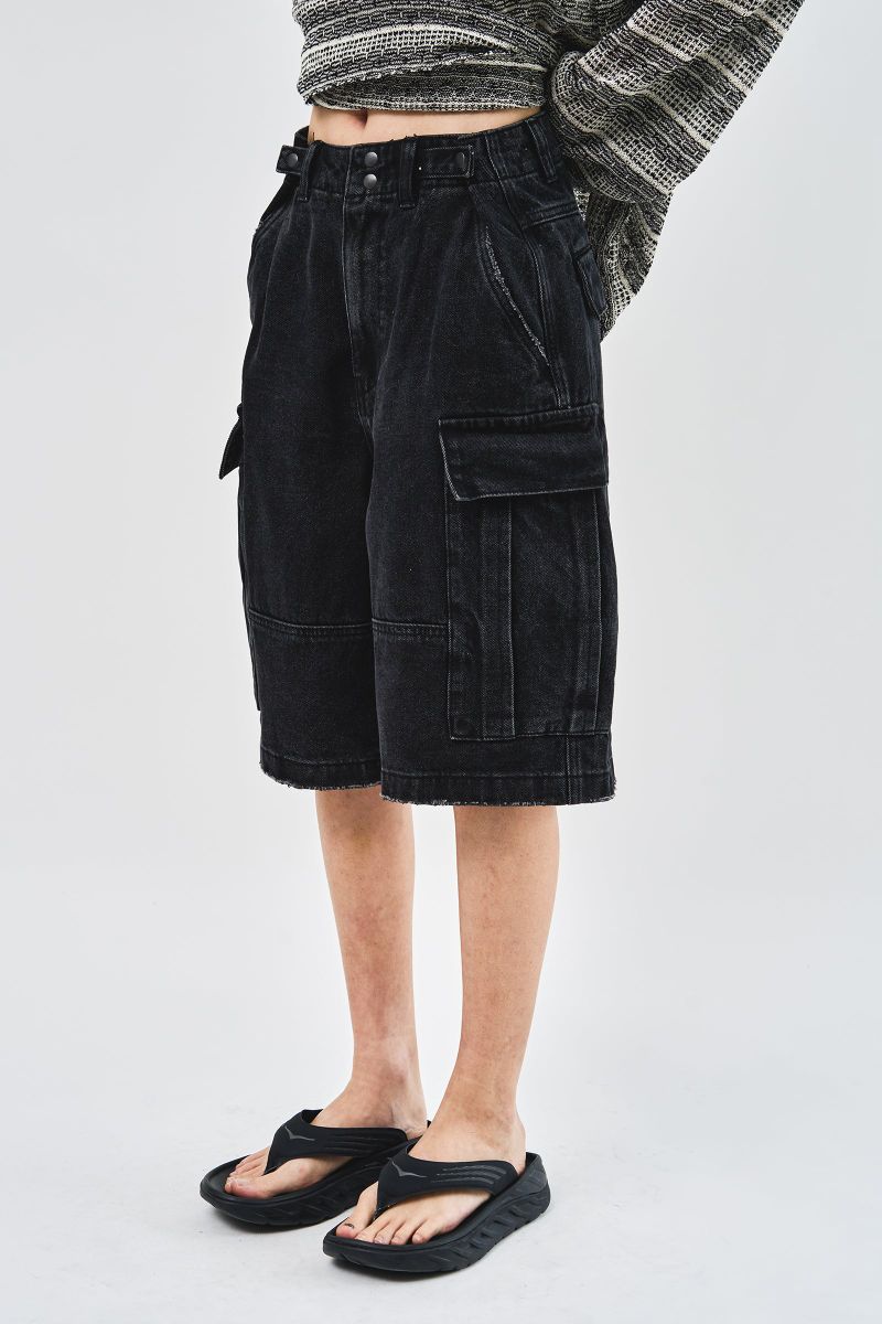 Pace Snap Denim Shorts (2color)