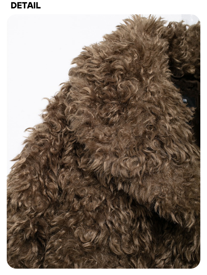 Dark Brown Poodle Fur Jacket
