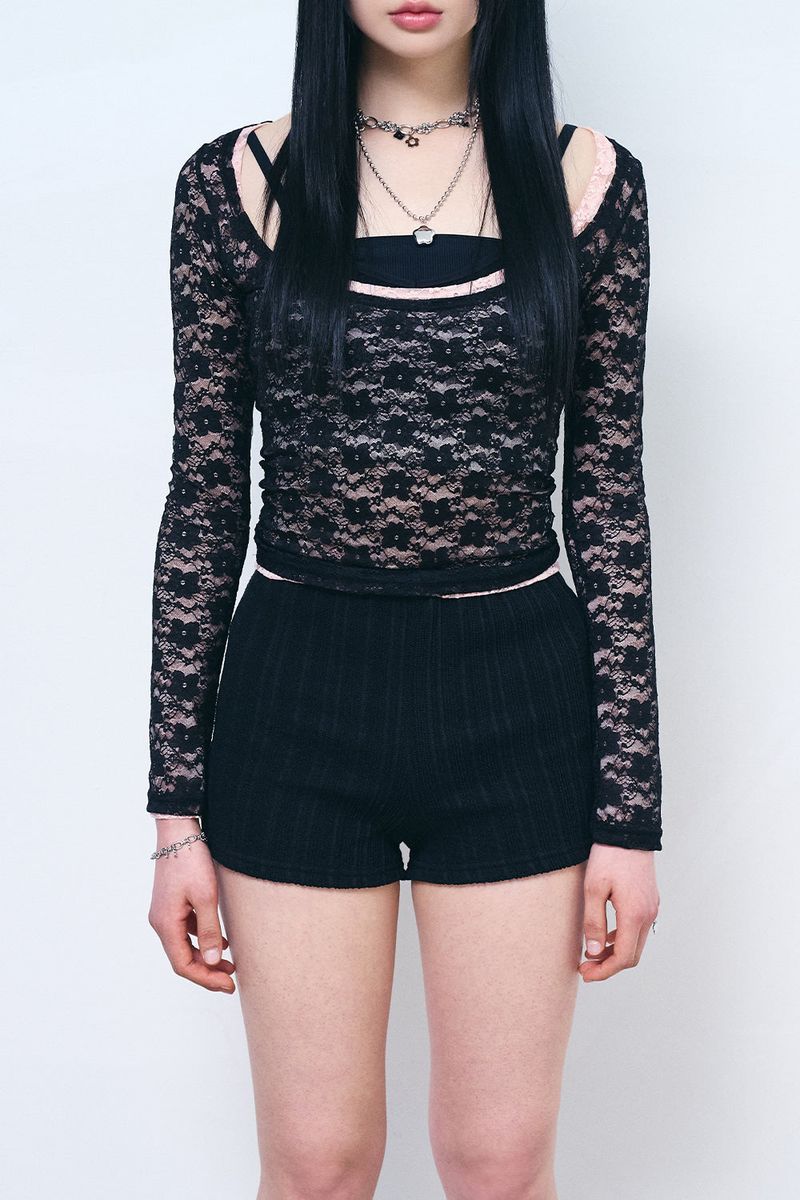 Churro ribbed short pants