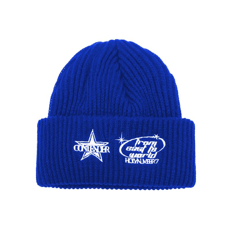 HOLY NUMBER 7(ホーリーナンバーセブン)の「HOLYNUMBER7 X DKZ EMBROIDERY BEANIE_BLUE(Hats)」