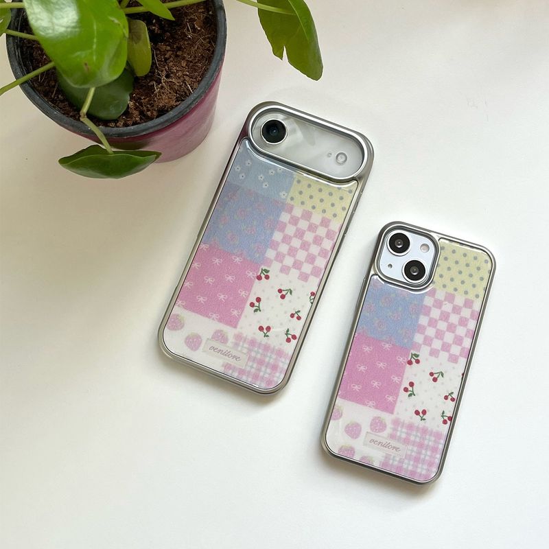[MADE][Glass Silver Bumper Case]  Knit Patchwork Case ⋆ small patch