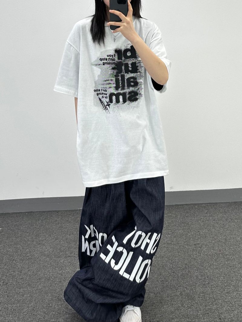 return non-faded denim pants