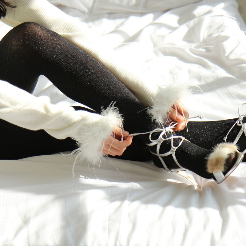 onnitella(オニテラ)の「vertical stripes tights (black)(Fashion Accessories)」