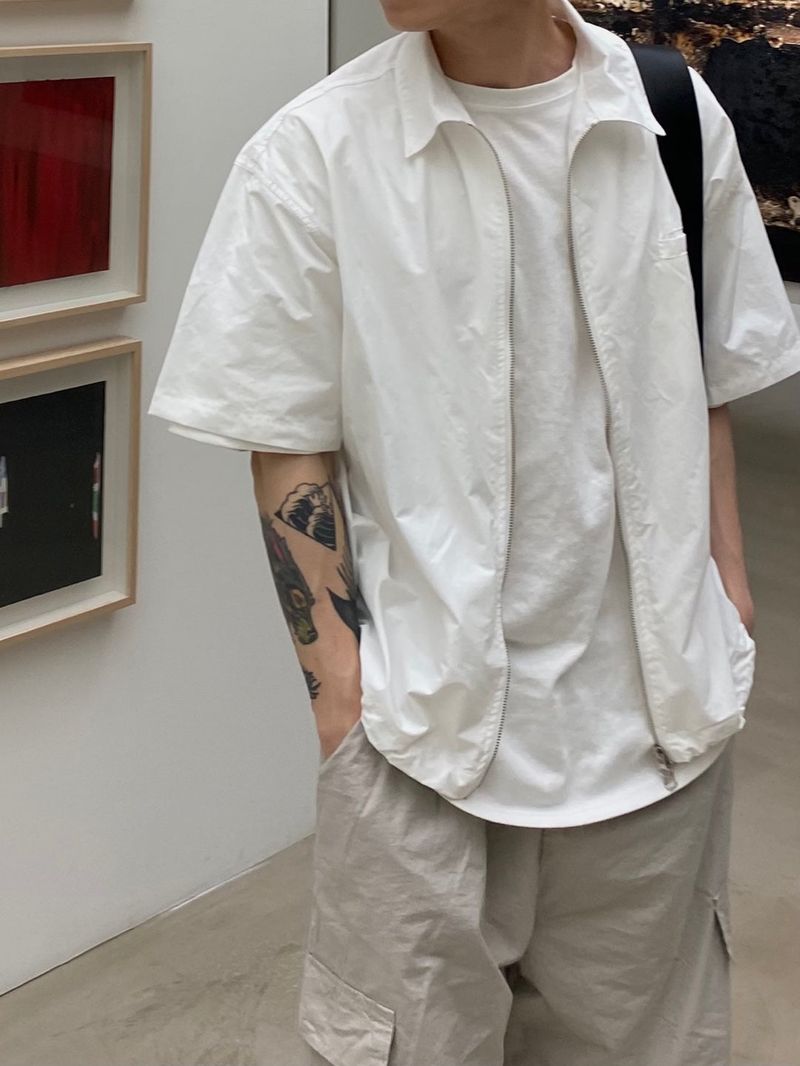 UNAIDUN(アネイダン)の「two way Nylon Zipper Shirt 3C(Tops)」