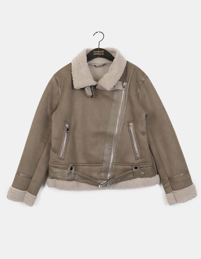 Shawtee Oversized-Fit Belt Wool Suede Mustang