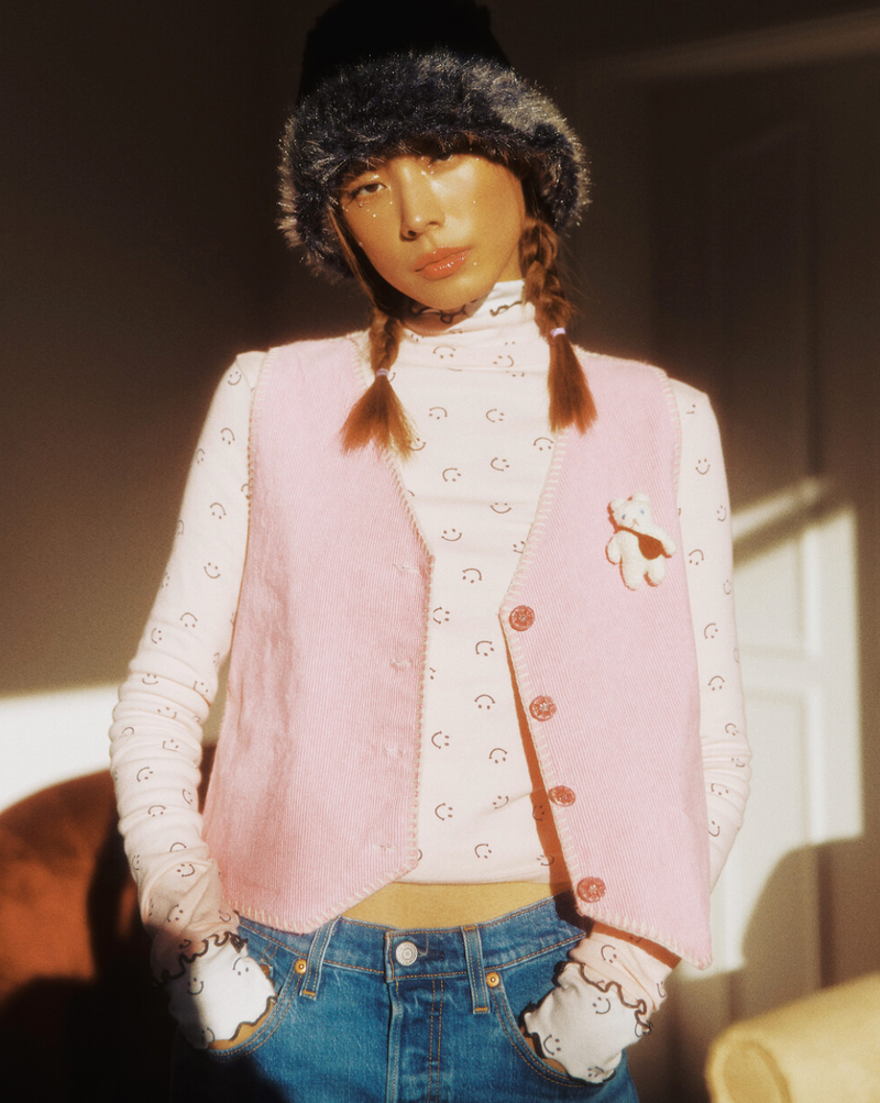 smile turtleneck pink