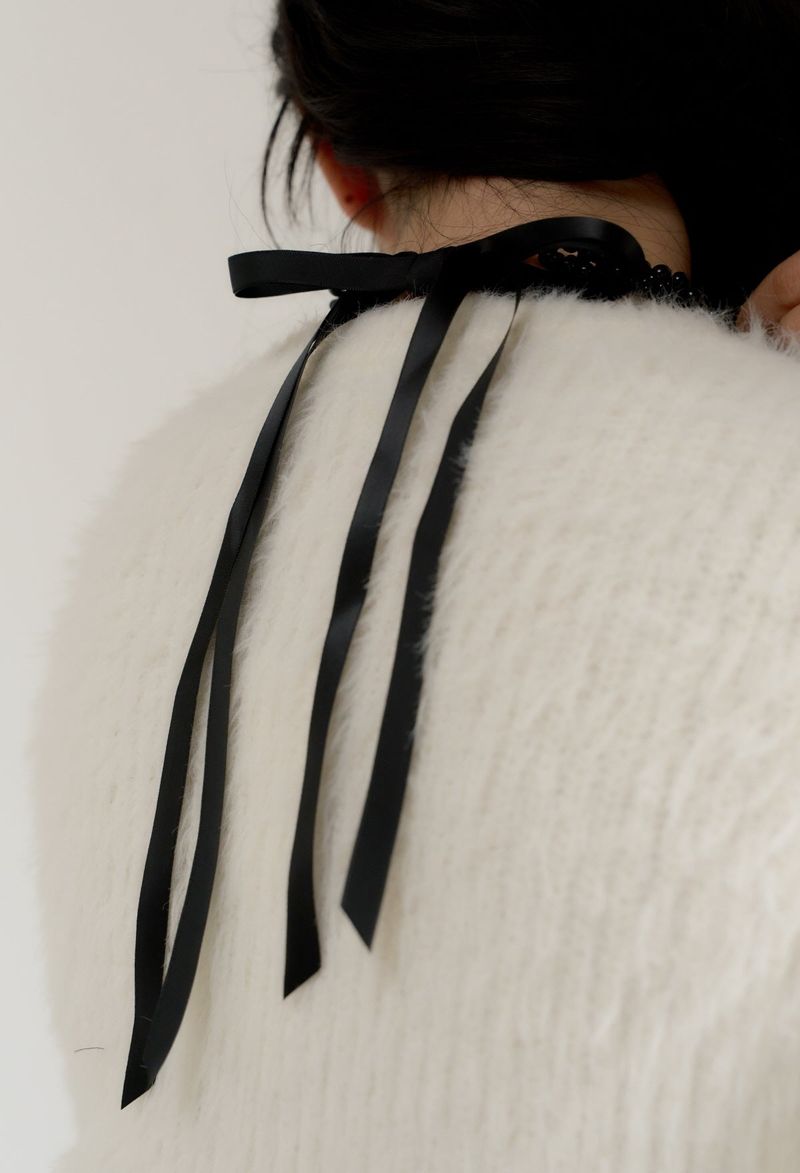 black berry ribbon necklace