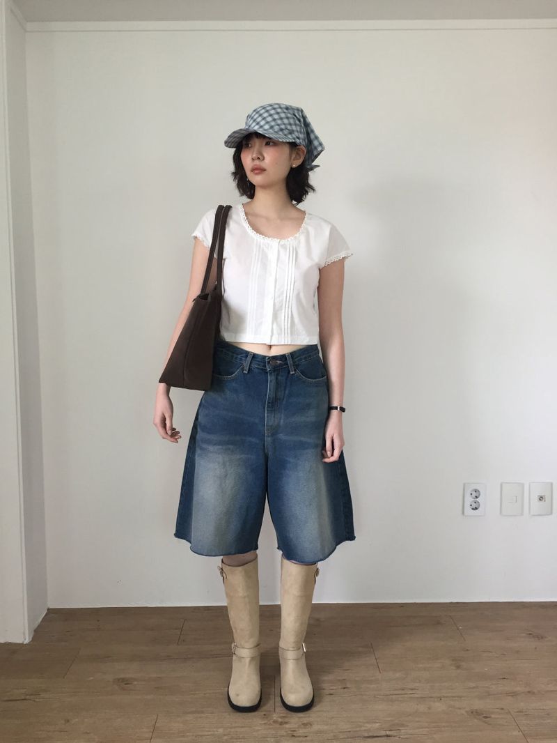 Salty Bermuda Denim Pants (1color)