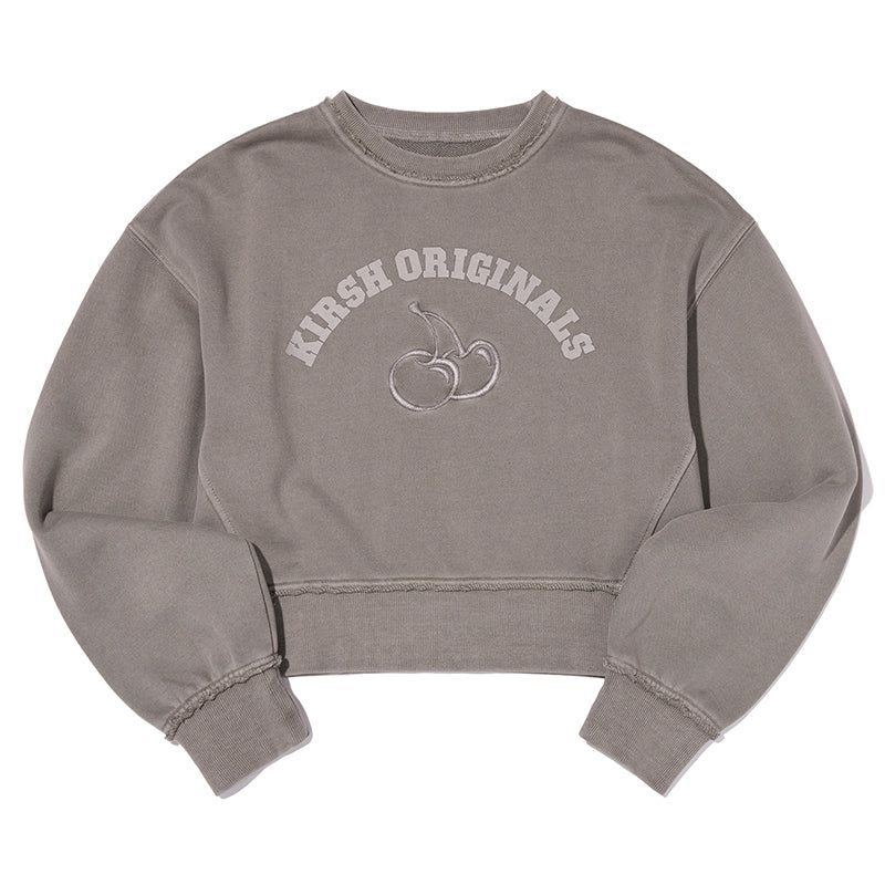 KIRSH（キルシー）の「ピグメントダイアーチチェリークロップスウェット【グレー】（Tops）」