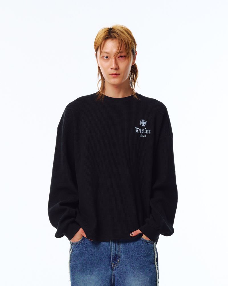 Divine Waffle Long Sleeved/Black