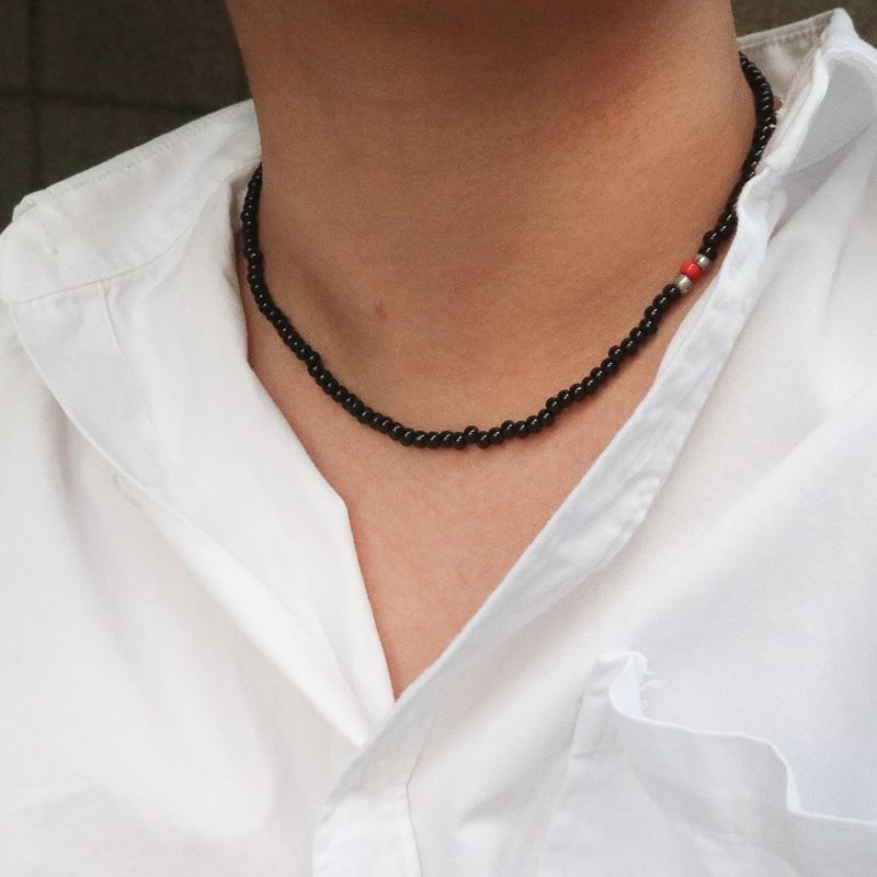 BASSCLEF（ベースクレフ）の「Men's Necklace Black Beads_CLEF TREMOLO NEC（Accessories）」