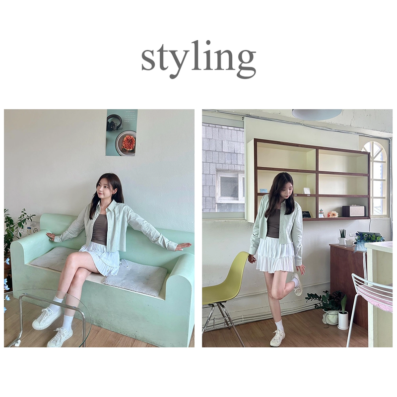 STRIPE CROP SHIRT_GREEN