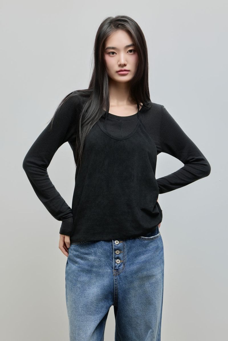 Wide Button Denim Pants
