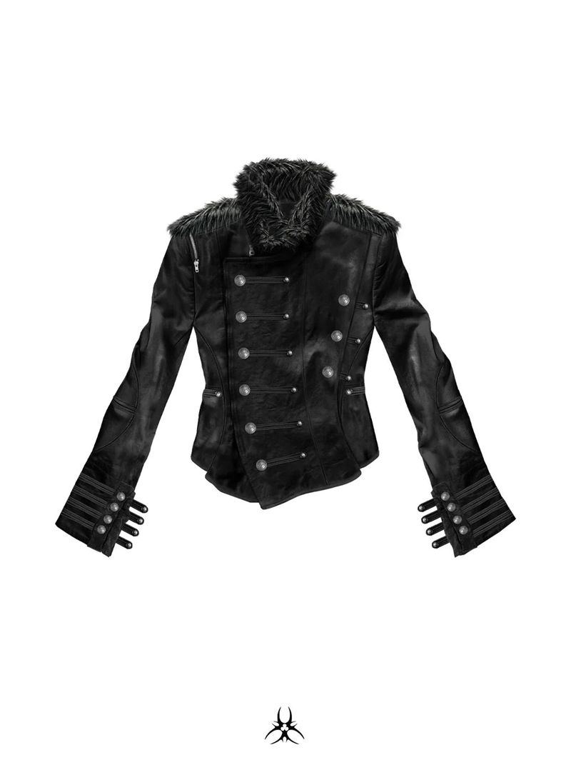 SL Black Fur Leather Jacket
