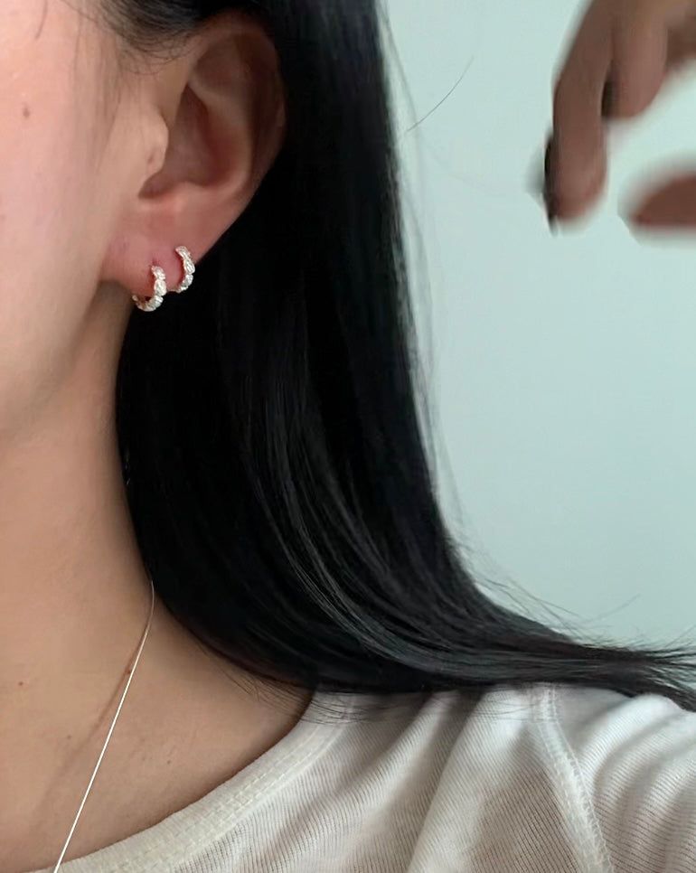  (silver925) ミニローズワンタッチピアス *silver