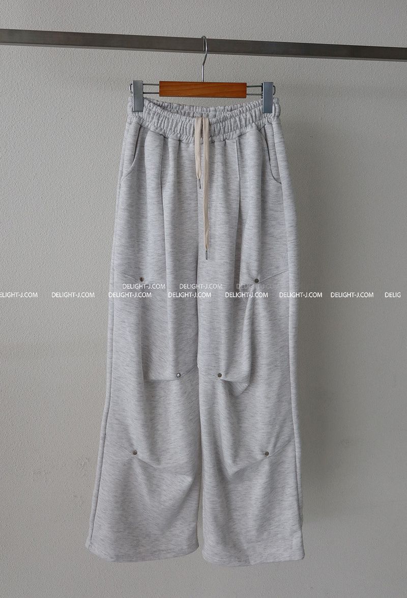 8 color napping pintuck banding wide pants