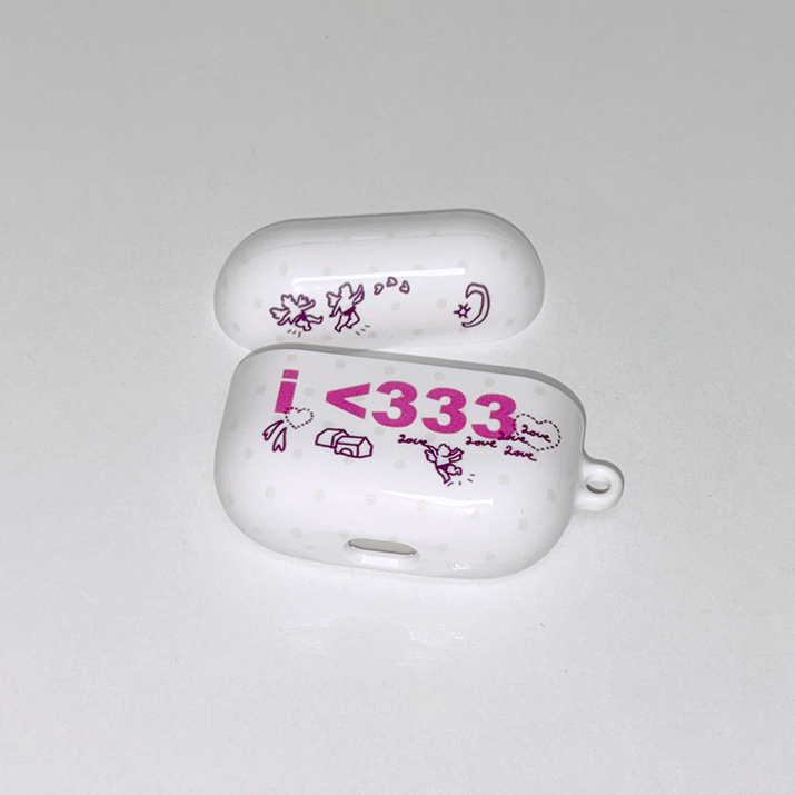 i <333 love (white) airpod case