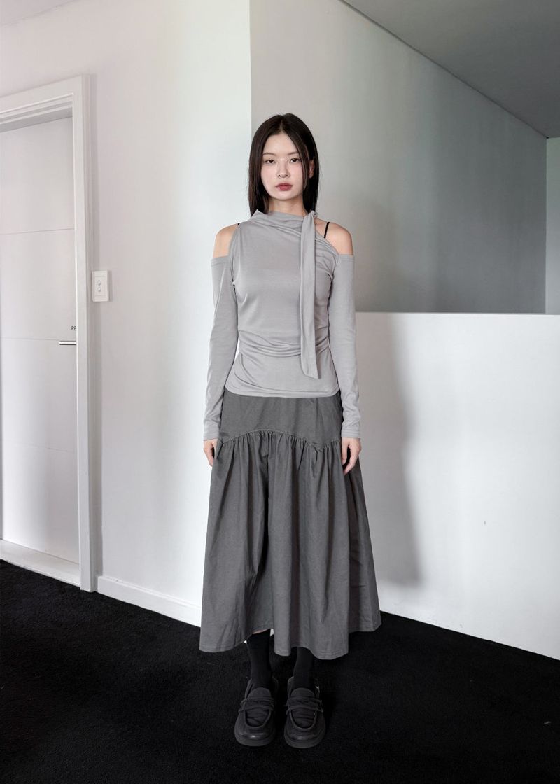 POCKET LINE COTTON SKIRT