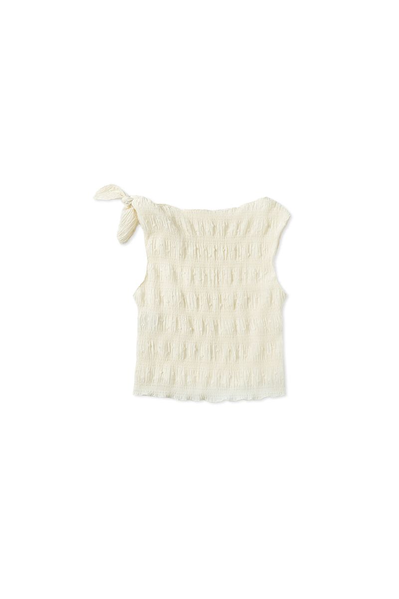 Smoke shirring blouse_cream