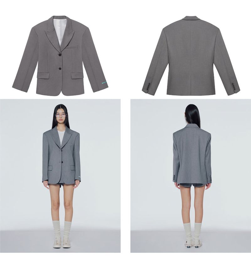 Oversized single-breasted jacket