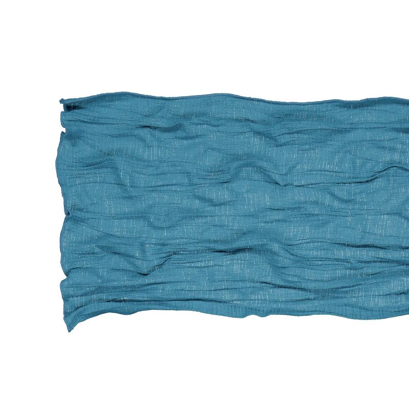 Wave Crinkled Long Scarf (blue green)