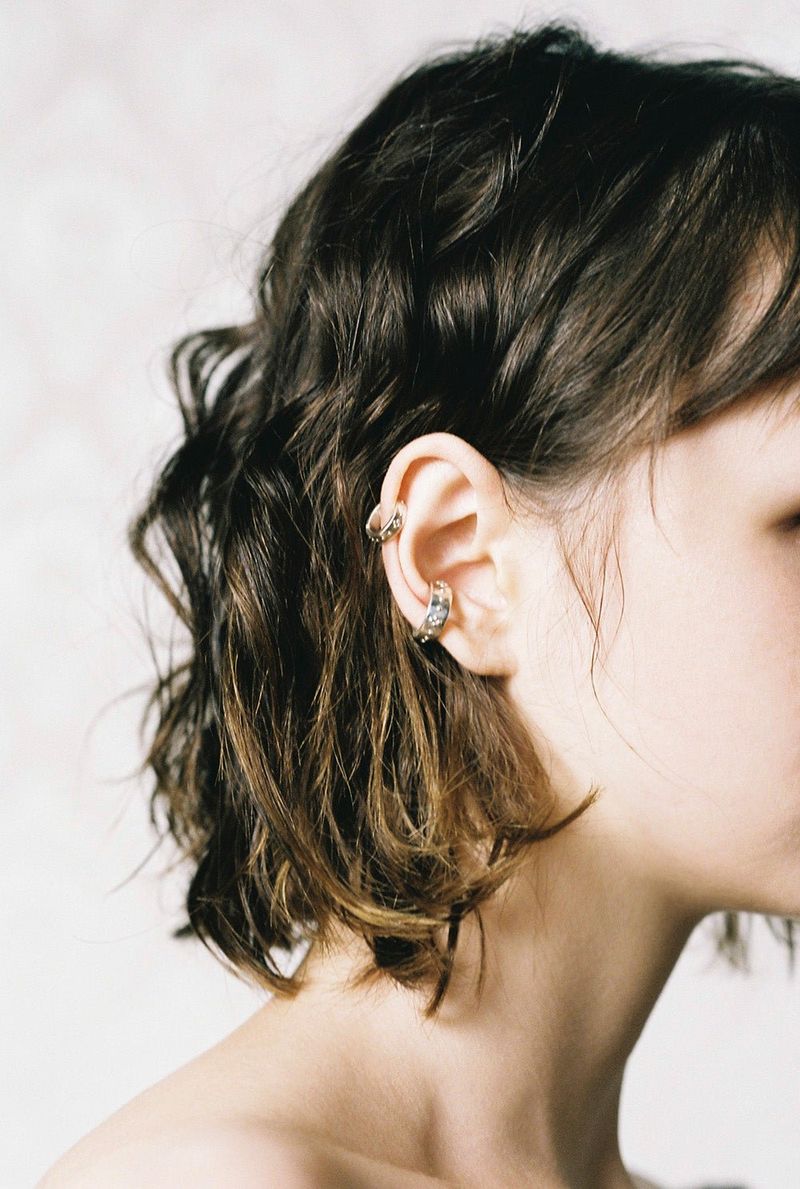 Vintage bead earcuff petite