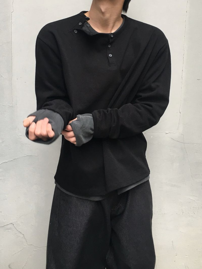 Ber double henley neck long sleeve 3C
