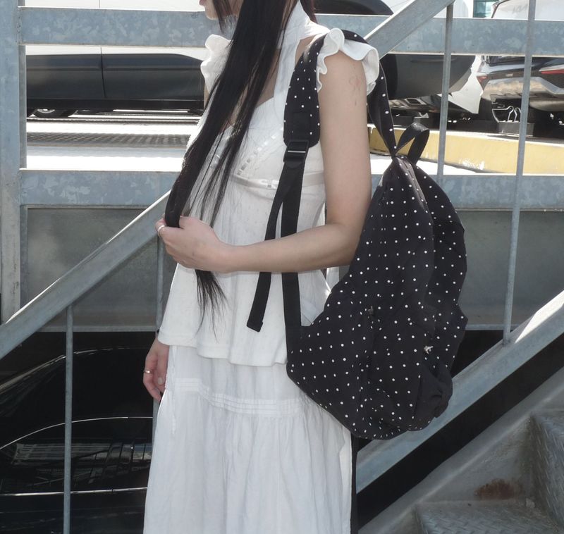 Polka dot ribbon backpack
