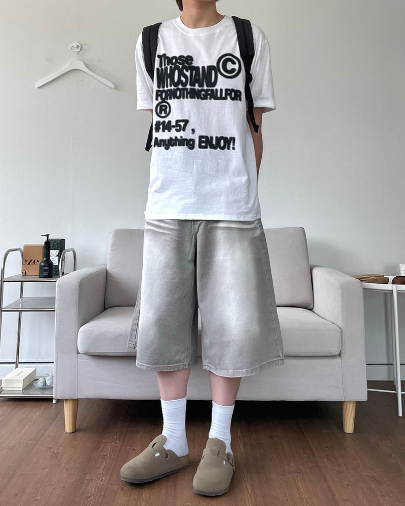 リーズウォッシングハーフデニムパンツ