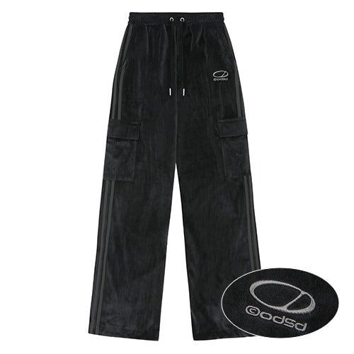 Velour Sporty Track Cargo Pants
