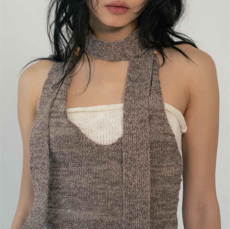 ZIZE KNIT MUFFLER (MOCHA)
