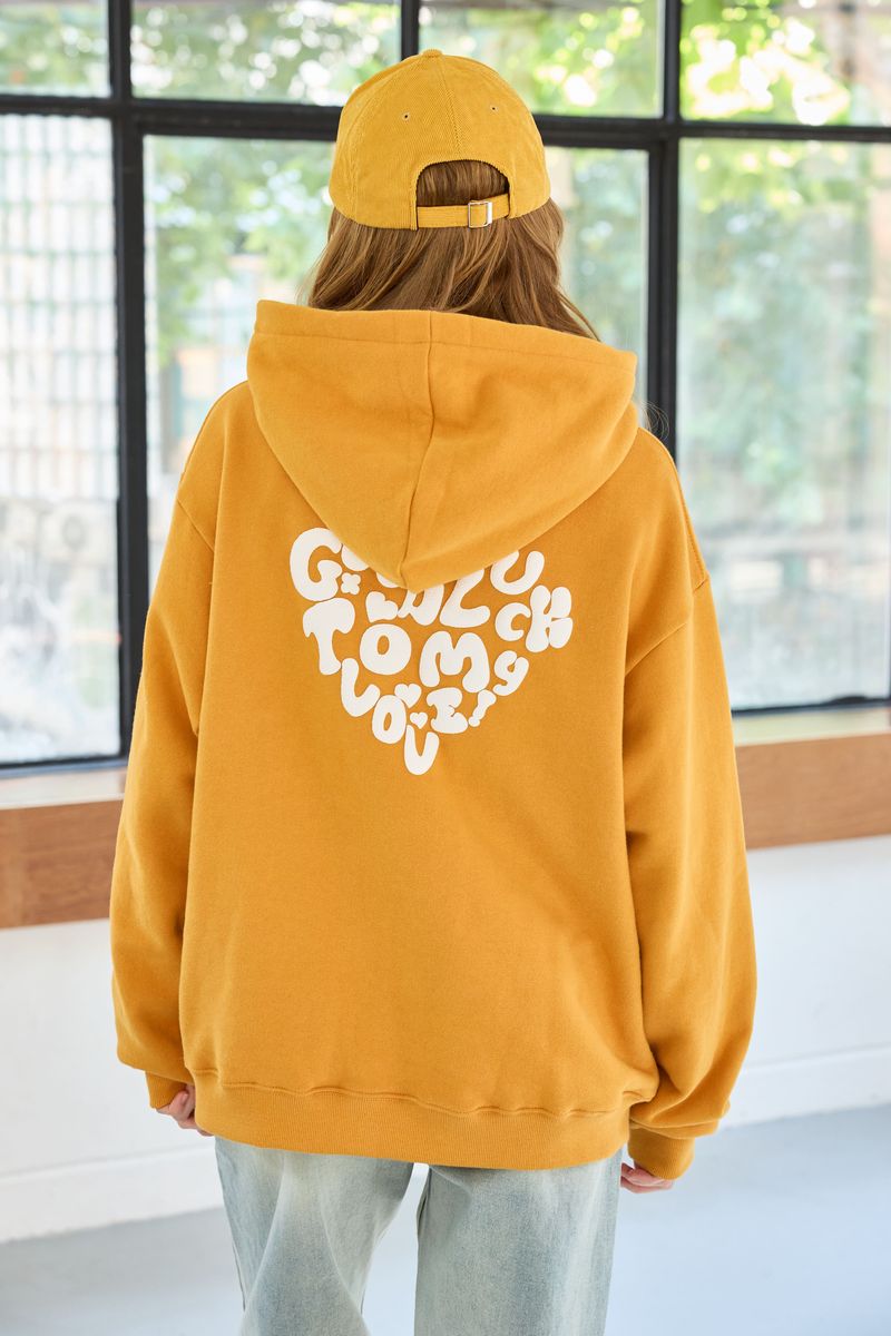 GOODLUCK HEART HOODIE / MUSTARD