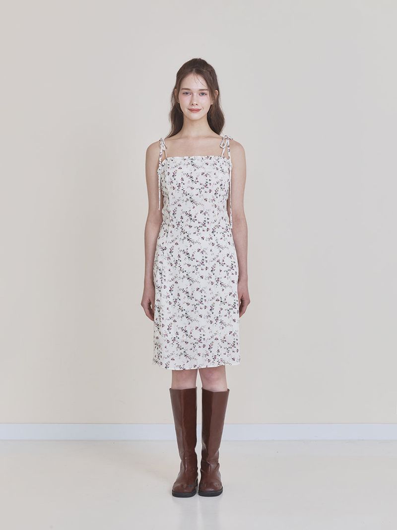 Frill midi dress (Ivory)