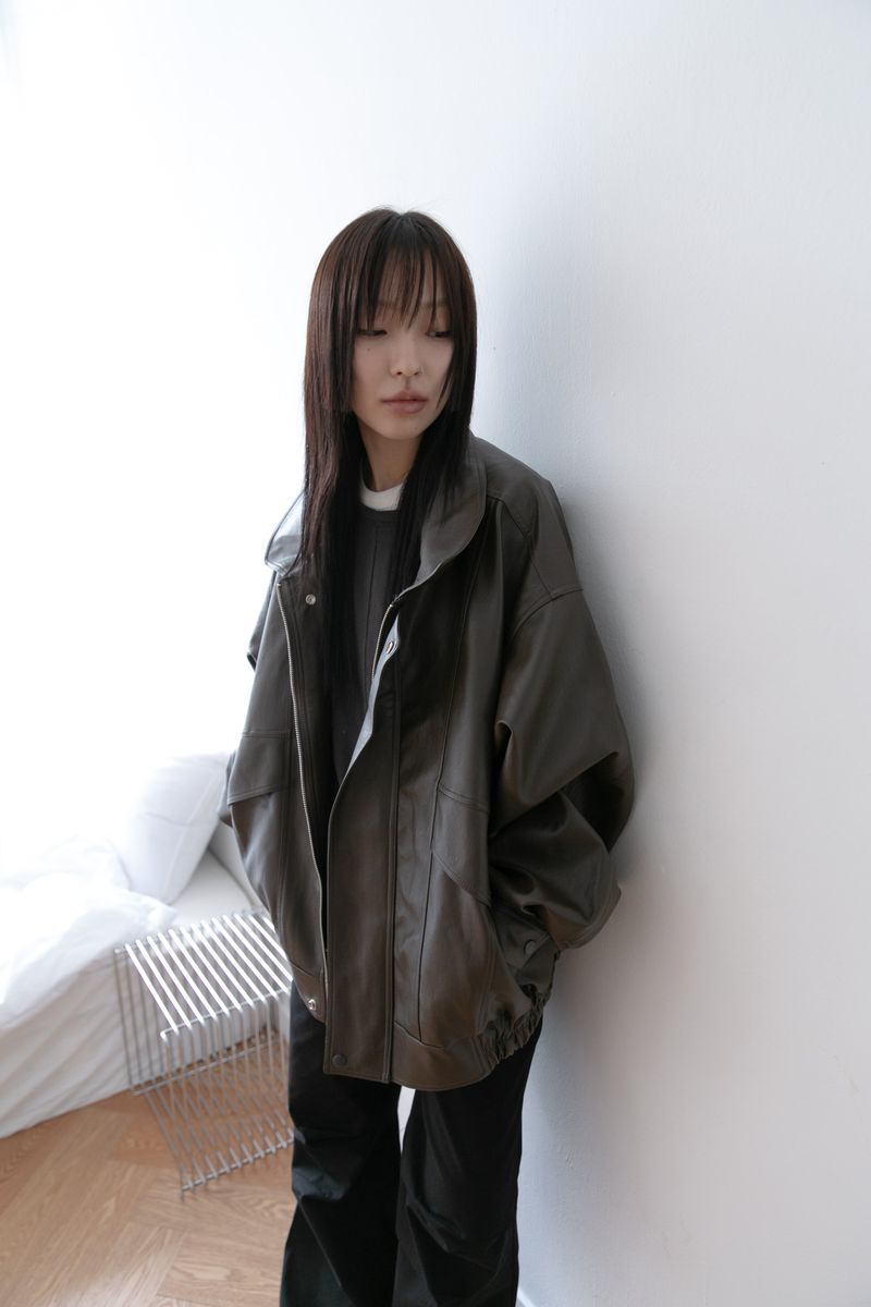 over pocket leather jacket(2colors)