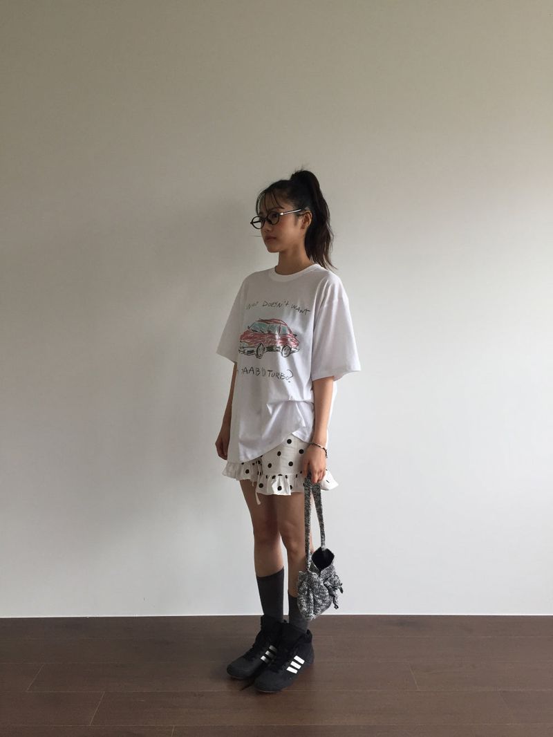Pu Dot Frill Shorts  (2color)