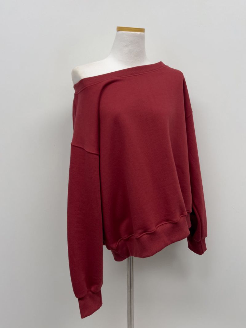 Two-way Boat Neck Over Fit Sweatshirt