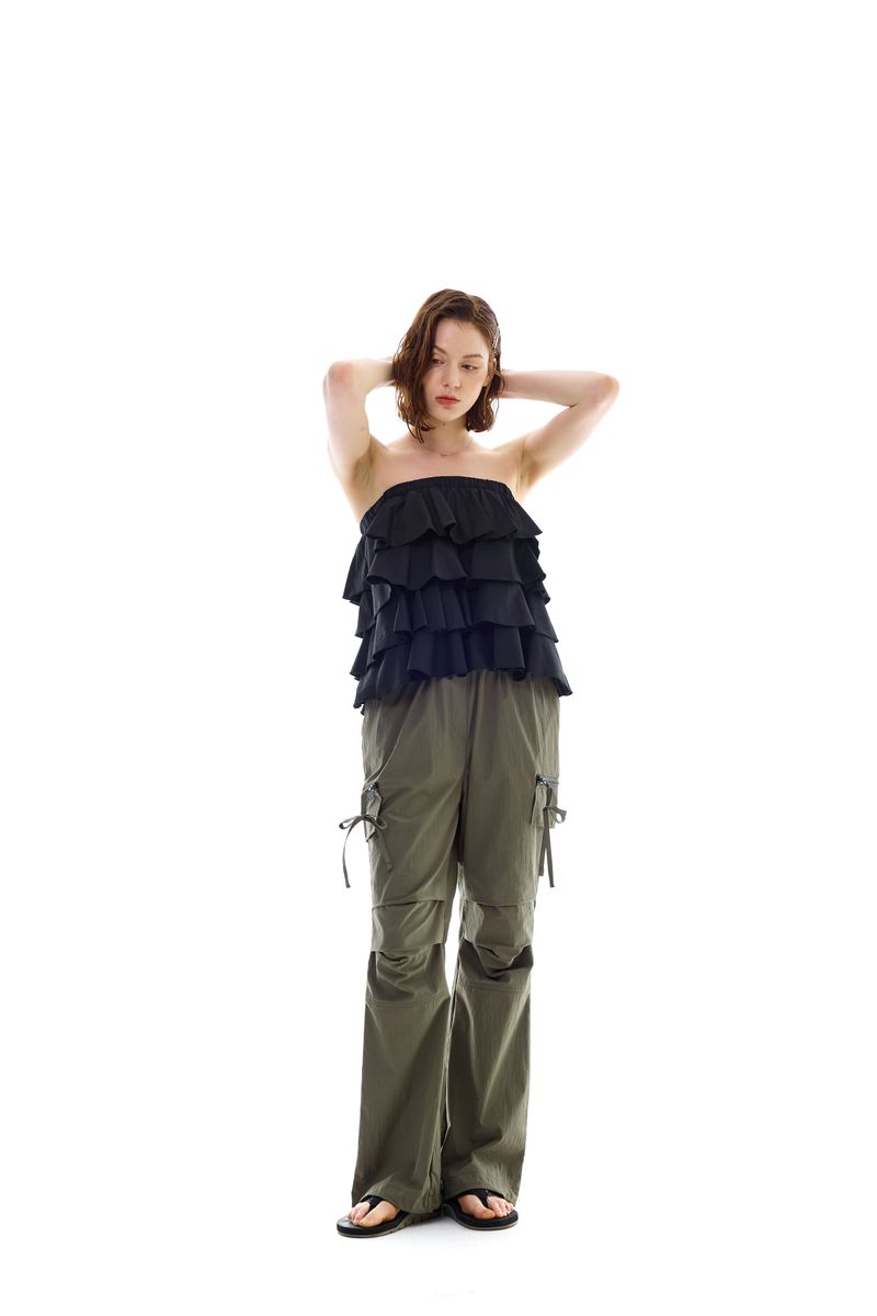 VIVA FRILL TOP SKIRT / BLACK